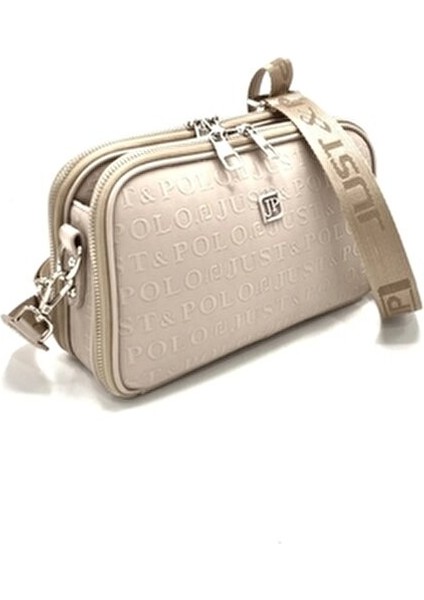 Justpolo Kadın Taş Rengi 5 Bölmeli Ayarlanabilir Omuz ve Çapraz Çantası Postacı Çantası