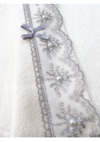 30X50 Kadife Mutfak Havlusu 6'lı Pamuklu Güpürlü Fiyonklu Set modelleri