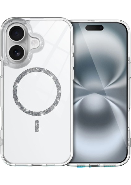 Apple Iphone 16 Plus Live Diamond Magsafe Kapak - Şeffaf Dsdrn
