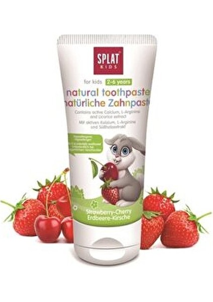 Çilek & Vişne Florürsüz Doğal Çocuk Diş Macunu 50 ml