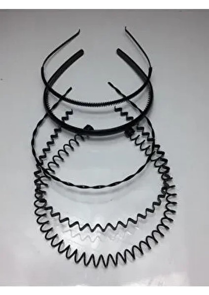 Siyah Metal Taç Erkek Kadın Sporcu Saç Tacı 5 Parçalı Set-1