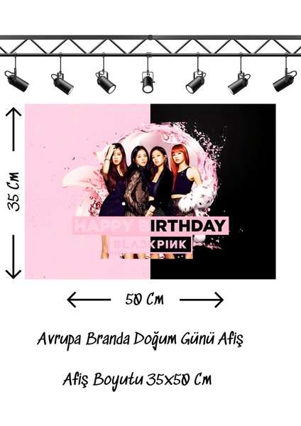 Blackpink Black Pink Temalı Doğum Günü Afişi