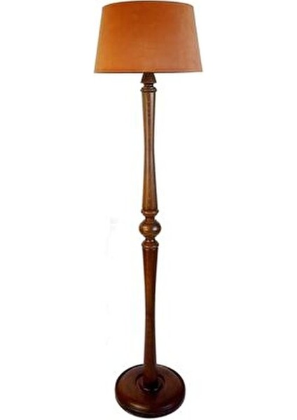 Beta Serisi,torna Ayaklı Masif Lambader( Kiremit-Koyu Ceviz)