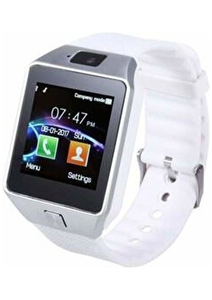 Dz-09 Bluetooth Sd Kart ve Sim Kartlı Destekli Türkçe Menü Kamerali Akıllı Saat-Beyaz modelleri