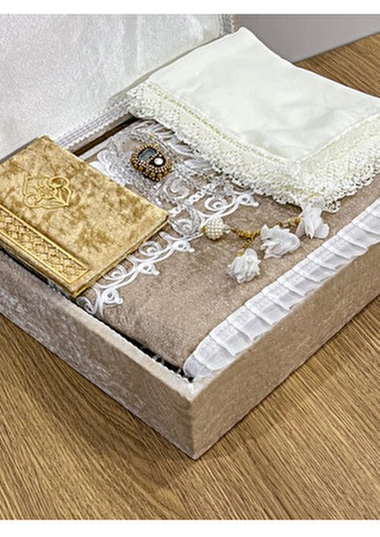 6 Parça Kadife Seccade Takımı Çeyizlik Bohça Sandıklı Gelin Damat Seti modelleri