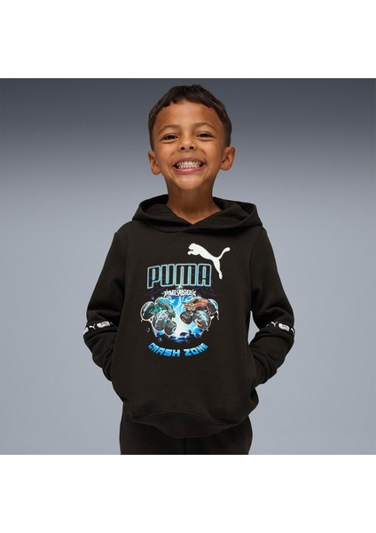 Hot Wheels Çocuk Siyah Kapüşonlu Sweatshirt