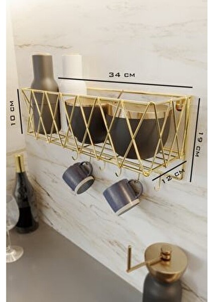 Yapışkanlı Paslanmazgold Mutfak Sepet Raf Dekoratif Baharatlık Düzenleyici Sepet modelleri