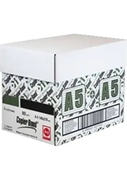 Ve-Ge A5 Fotokopi Kağıdı Copier Bond 1000 Li 80 gr Beyaz (1 Koli 5 Paket)