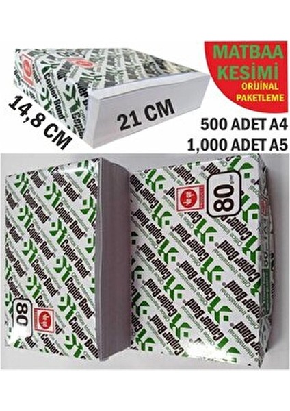 Ve-Ge A5 Fotokopi Kağıdı Copier Bond 1000 Li 80 gr Beyaz (1 Koli 5 Paket) fırsatları