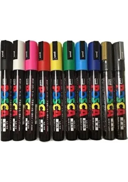 Posca Marker Kalem 10'lu Set 1.8-2.5mm Farklı Renk Seçenekleri ile Kırtasiye Ürünleri