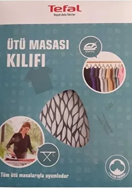 Ütü Masası Kılıfı Bezi Desenli Gri (Keçeli % 100 Pamuk) 140*52