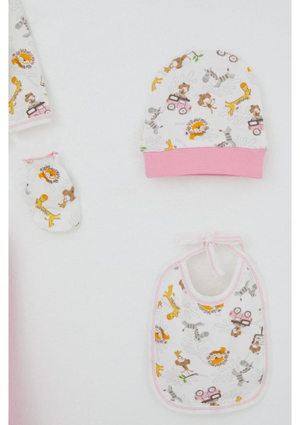 Kız Bebek Hastane Çıkışı 5 Li Safari Macerası Sevimli Hayvancıklar Desenli 0-3 Ay, Beyaz indirimleri