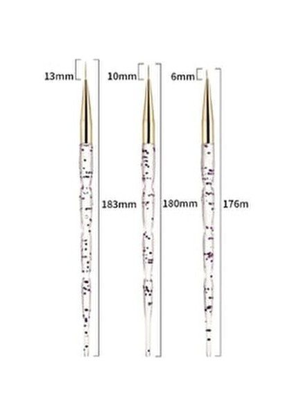 Nail Art Fırça French Çizim Desen 3lü Set fiyatları