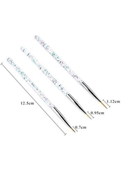 Nail Art Fırça French Çizim Desen 3lü Set modelleri