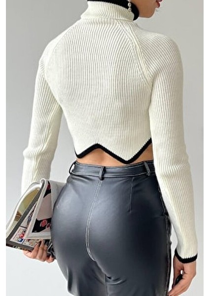 Boğazlı Balıkçı Zikzak Crop Kazak fiyatları