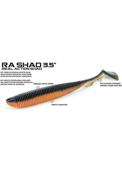 Ra Shad 3,5'' (6 Pcs) Col. Gold Ayu fırsatları