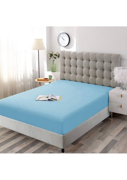 Battal ve Büyük Yataklar Için Lastiksiz Düz Renk Çarşaf 240X260 cm