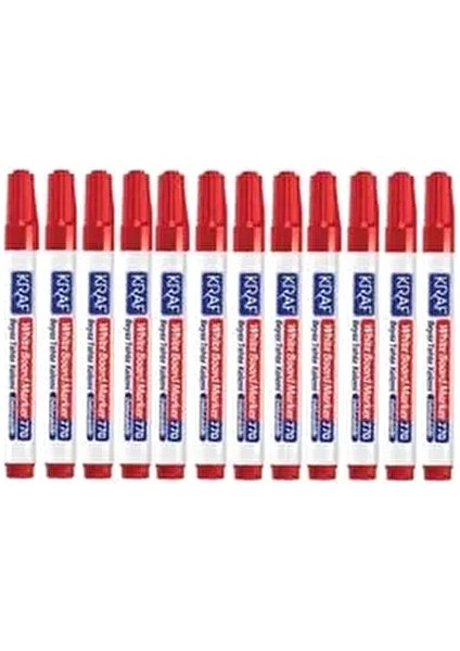 Kırmızı Doldurulabilir Beyaz Tahta Kalemi 12'li