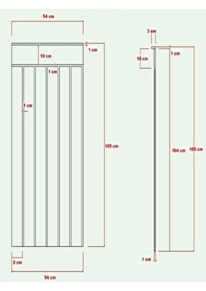 Dekoratif, Duvar Çıtası, Ahşap Duvar Paneli, Boyanabilir, Ham, Mdf, 54X102 (1 Adet)