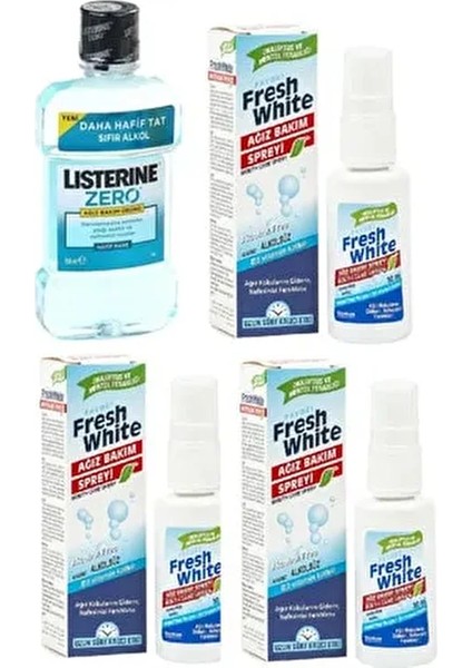 Alkolsüz Ağız Gargara Suyu + Ağız Kokusu Giderici Önleyici Sprey 3 Adet 30 ml