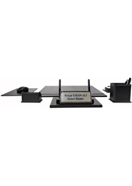 Yenice Sümen Takımı Isimlikli Çift Kalemli Siyah 6 Parça modelleri