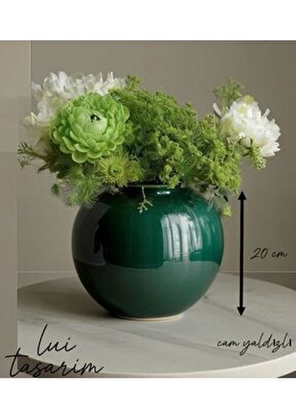 Dekoratif Altın Yaldızlı Yeşil Gold Yeşil Fanus Cam Vazo fiyatları