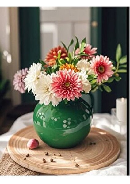 Dekoratif Altın Yaldızlı Yeşil Gold Yeşil Fanus Cam Vazo modelleri