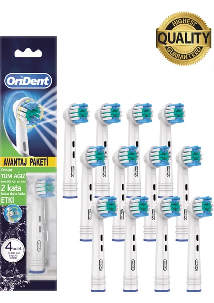 Pro Cleaning Oral-B Uyumlu 12 Adet Yedek Başlık – Günlük Derin Temizlik & Premium Quality