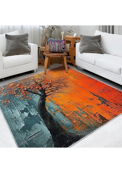 , Makinede Yıkanabilir, Kaymaz Taban, Dijital Baskı, Çok Renkli, Salon Halısı, Oturma Odası Halısı, Mutfak Halısı ve Yolluk