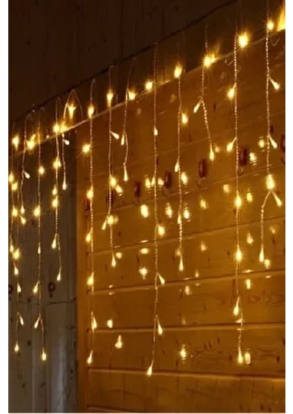 Dekoratif Saçak LED 4 Metre 16 Saçaklı Işık Ip Perde Sarkıt Yılbaşı Süs Işık Fişli fiyatları