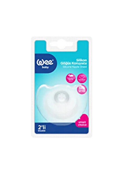 Wee Silikon Göğüs Koruyucu, 2'li, Beyaz