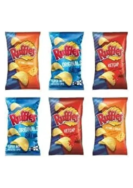 Ketçap-Peynir,soğan-Sade Karışık Grup Cips 98 gr x 6 Ad