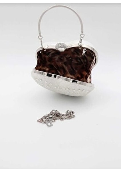 Kadın Sedef İnci Kalp Abiye Çantası Geometrik Desen Şık Tasarım ile Özel Günler İçin fiyatları