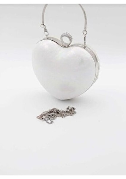 Kadın Sedef İnci Kalp Abiye Çantası Geometrik Desen Şık Tasarım ile Özel Günler İçin modelleri