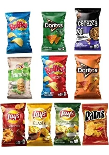 10 Parça Karma Karışık Cips Paketi( Süpriz Hediyeli ) Versiyon 1 Karma Cips fiyatları