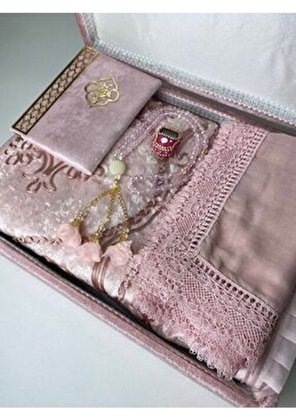 6 Parça Kadife Seccade Takımı Çeyizlik Bohça Sandıklı Gelin Damat Seti