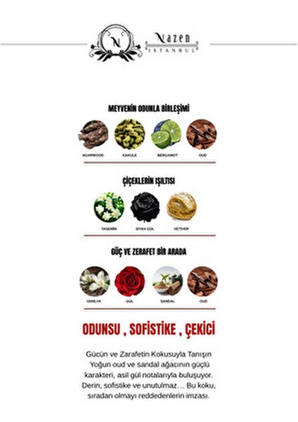 Saray Koleksiyonu Oud - Sandal - Gül Extrait De Parfum Premium Intense 100 ml Unisex Parfüm