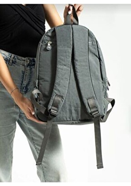 Okul Çantası Mega Büyük Boy Gri Çok Bölmeli Sırt Çantası indirimleri