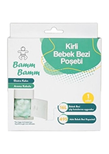Bamm Bebek Bezi Poşeti 495 Adet Kapasite ile Çöp Kovaları ile Uyumlu modelleri