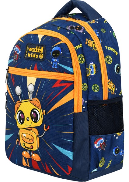 Waddell Robot Temalı Ilkokul Sırt Çantası,beslenme Çantası ve Kalemlik,ilköğretim Sırt Çantası Set modelleri