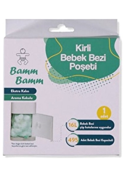 Bamm Bebek Bezi Poşeti 495 Adet Kapasite ile Çöp Kovaları ile Uyumlu