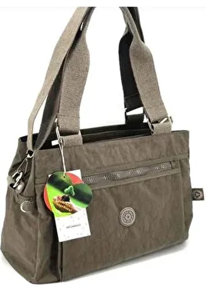 Kadın Vizon Çok Bölmeli Omuz ve Çapraz Çantası (4A Boyutu Kitap Sığar Okul Için Uygundur)