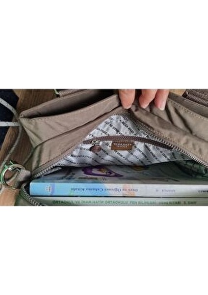 Kadın Vizon Çok Bölmeli Omuz ve Çapraz Çantası (4A Boyutu Kitap Sığar Okul Için Uygundur) fiyatları