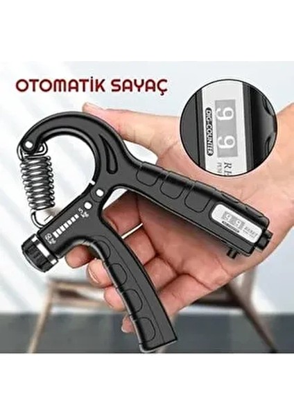 Ayarlanabilir Sayaçlı El Yayı 5-60 kg Ayarlı Bilek Kas Güçlendirme Aleti Damar Çıkarıcı Yay