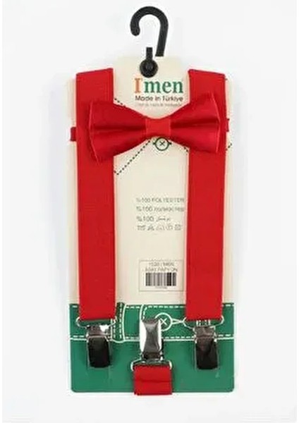 Çocuk Askı Papyon Takımı 23 Nisan Pantolon Askı Papyon Takım