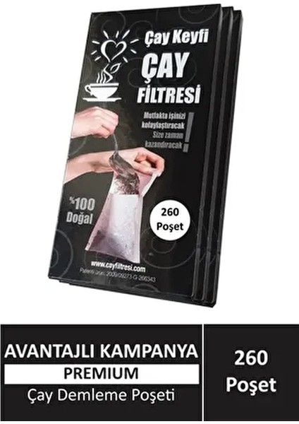 Çay Demleme Poşeti 260 Adet Lezzetli Çay İçin Uygun Filtresiyle