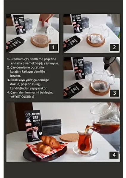 Çay Demleme Poşeti 260 Adet Lezzetli Çay İçin Uygun Filtresiyle fiyatları