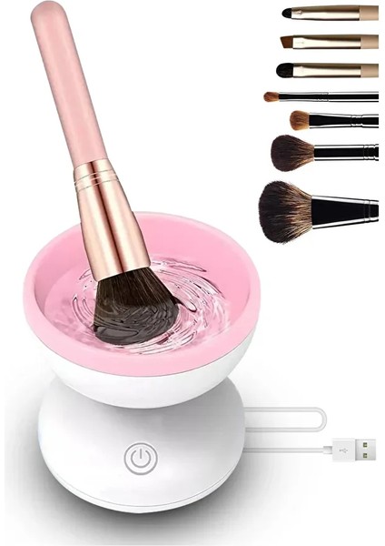 Makyaj Fırçası Otomatik Yıkama Makinesi USB Şarjlı, Pratik Yıkama