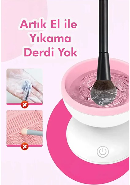 Makyaj Fırçası Otomatik Yıkama Makinesi USB Şarjlı, Pratik Yıkama modelleri