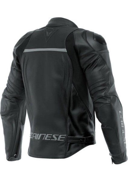 Racing 4 Siyah Dana Derisi Motosiklet Ceketi – Yansıtıcı Detaylı, Spor ve Şehir Sürüşüne Uygun